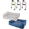 OPTIMO Cuccia Cuscino Integrato Morbido con Corda Anello 17cm - Antigraffio, Impermeabile, Tessuto, Lavabile, Isolamento Termico, Animali, Texture Zampette, Giochino, Attività - Assortito (60x70 cm)