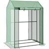 Outsunny Mini serra con 2 porte avvolgibili, 100 x 80 x 150 cm, Verde