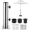 FARYODI Tubi di ricambio per ombrellone con 3 anelli di riduzione in PVC (32/39/49 mm) e 8 chiodi in acciaio, supporto stabile per terrazza, giardino, balcone, bordo piscina
