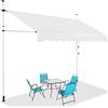 HOMASIS Tende da Sole per Esterno Estensibili, Protezione Solare Regolabile in Altezza, Tenda da Balcone senza Foratura, Tendalino Parasole con Manovella (Beige, 3M)
