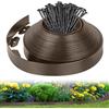Faryodi Bordi flessibili in plastica da 10M x 5cm, recinzione da giardino con 50 chiodi di terra, idea per giardino, aiuole, percorsi di cortile, colore marrone