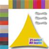 Ufamiluk vela ombreggiante 1.6x1.6x1.6m Triangolare Impermeabile 98% Anti UV Traspirante in 200 g/m² PES con Corde telo ombreggiante vela da esterno giardino balcone patioattività all'aperto Giallo