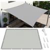 AJALGZ Telo Ombreggiante 6.1x8.3m Rettangolo, Tenda da Sole Esterno Rettangolare, Protezione UV Al 95% Vela Parasole Resistente e Idrorepellente, Copertura per Gazebo, Pergola, Veranda e Campe, Grigio Chiaro