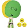 Schildkröt Set di Tennis da Tavolo Ping Pong, 2 Racchette con Gomme Verdi/Gialli, 3 Palline Gialle, in Una Borsa Transportabile, 788486