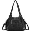 VINBAGGE Borsa Tracolla Donna Tote Bag Donna Borse a Mano Grande Elegante Borse a Spalla Shopper Borsetta per scuola, lavoro, shopping, viaggi, uso quotidiano, S1-Nero