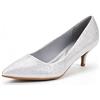 DREAM PAIRS Décolleté Classiche da Donna con Tacchi a Spillo e a Punta Eleganti Scarpe da Lavoro da Sposa,Size 35,Argento/Glitter,Moda