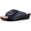 MEDICAL COMFORT Sandali Zoccoli Sabot Pantofole Scarpe di Pelle, Donna, Blu, EU 38