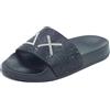 SUN68 X36211 Slippers Strass Logo Nero Ciabatte per Donna in Gomma (Taglia 39)