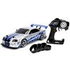 Jada Toys 253209000 Fast & Furious Fast & Furious Fast & Furious Nissan Skyline GTR R34 RC Car con Radiocomando, Funzione Drift, 4 pneumatici, Ricarica USB, Scala 1:10, Blu/Argento