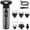 Unipampa 4 in 1 Rasoio Elettrico, Rasoio Elettrico Barba, Regolabarba Uomo | Testa Magnetiche, Impermeabile IPX7, Wet & Dry, USB-C Ricaricabile, 4 Accessori, per Barba, Naso, Corpo e Viso, Casa Viaggi