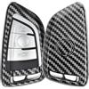 kwmobile Cover copri-chiave compatibile con BMW con 3 tasti Smart Key - Guscio protettivo chiavi auto - copertina in plastica rigida - Effetto Carbonio nero