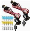 GTIWUNG 2 Pezzi Cavo di Prolunga per Presa Accendisigari con Filettatura Fissa, Presa Accendisigari Auto 12V-24V DC, Adattatore Universale Impermeabile Femmina con Cavo di Collegamento da 1 m 14AWG