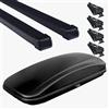 AREARICAMBI Portatutto Per Auto- compatible con Sportage Dal 2010 In Poi 5P - Rails Chiusi - -Piu Box 430Lt Nero Opaco-