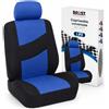 BOOST Coprisedile Auto Universale Singolo, Coprisedile Anteriore con Poggiatesta, Universale per Auto, SUV e Furgoni, Protegge da Usura e Sporco, Lavabile (Blu, Singola)