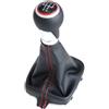 CAIZHICNC Pomello del Cambio per Audi A3 S3 8P 2003-2012 Pomello del Cambio per Auto con Ghetta Copri Bagagliaio Accessori in Pelle PU(5 Speed Black Red)