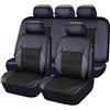 ZLYFCL 9 Pezzi Coprisedili Auto per Mini Hatch/Cabrio R50 R56 F55 F56 R52 R53 R57 F57 JCW/One/One D/Cooper, Quattro Stagioni Traspirante Antiscivolo Copri Sedili Auto Accessor,B-Black