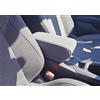 WOOD COMPANY Bracciolo Compatibile con Renault Clio VI (versione 2026) in Tessuto Grigio Scuro con Cuciture Blu, Permette l'Accesso al Portaoggetti esistente.