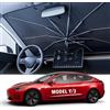 Wattstar [Aggiornato 2024] Parasole per Parabrezza Auto per Tesla Modello 3/Y [Ultima Rivestimento Nanometrico a Cristalli di Ghiaccio] Parasole per Parabrezza Auto, Protegge l'Interno e Mantiene