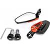 Ciloc Specchietti Moto Specchietto Retrovisore Per Manubrio Moto 7/8 22mm Specchietti Retrovisori Per Motocicletta Universal Bar End Side(Rosso)