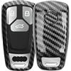 kwmobile Cover copri-chiave compatibile con Audi con 3 tasti Smart Key (solo Keyless Go) - Guscio protettivo chiavi auto - copertina in plastica rigida - Effetto Carbonio nero