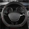 WEINUANXIN Per Dacia Per Sandero Ⅲ StepWay 2020-2024 Coprivolante Per Auto Con Fascia Elastica Comfort Ultrasottile In Pelle In Fibra Carbonio Che Assorbe Sudore Coprivolanti(BlackCoffee,O)