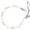 DOUDINGMAO Elegante fascia per capelli con fiori per sposa, accessori per capelli da matrimonio con perle artificiali e nastro, decorazione per feste e festival, copricapo floreale da sposa con perle