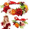 HuaMuDM Copricapo per Capelli con Fiori,Fascia per Capelli con Corona Fiori | Archetto Ghirlanda Floreale,Boho Sposa con corona fiori,Fiori Corona Fascia Capelli