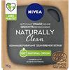 NIVEA NATURALLY Clean Detergente Viso Solido Scrub Purificante (1 x 75 g), Trattamento Viso Esfoliante Senza Sapone, Cura Solida al PH Neutro per la Pelle