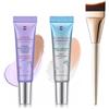 GMRIEK 2 Pezzi CC Cream,Correttore Verde,Fornito con 1 Pennello a Coda di Pesce,Lenitivo e Idratante,Effetto Trucco Naturale,Per Tutti i Tipi di Pelle