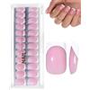 DAFNE Set di Tips - 32 Tips per French Manicure, Tipo Press-on - Design Sfumato Bianco e Rosa/Viola, Unghie Artificiali a Copertura Totale, Gel Morbido, Naturali e Confortevoli (Smalto bianco e rosa)
