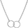 jewellerybox Collana a maglia forzatina d'argento Sterling con due cerchi simbolo infinito - 45,7cm