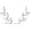 Titaniumcentral Orecchini da donna a forma di foglia, marchese, zirconi, cartilagine, piccola sposa, ipoallergenici, oro, argento, Argento Rame, Zirconia cubica