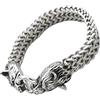 HORIALENCE Acciaio Inossidabile Bracciale Uomo Lupo, Catena Rigida | Argento, Stile Creativo e Moderno, Resistente All'usura, Adatto per Vacanze e Feste Natalizie