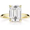 Michooyel Anelli di fidanzamento per le donne Anello di fidanzamento in argento sterling placcato oro 18 carati con zirconi taglio smeraldo da 4 ct Anello di promessa Fede nuziale in argento sterling