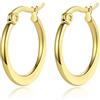 Yulovee Orecchini a cerchio in oro giallo 9 carati, per donne e ragazze, ipoallergenici (20 mm), Oro giallo