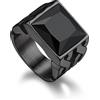 Bandmax Anello Uomo in Acciaio Inossidabile, Anello Argento Uomo con Topazio Blu,Anello Triquetra Nodo Celtico Misura 30 Circonferenza 69.7mm, Confezione Regalo