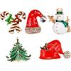BESTYASH 5pezzi Spille Natalizie Decorazioni Per Abbigliamento e Accessori Con Cappello Di Babbo Natale Vivaci e Design Unico