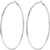 FOCALOOK Orecchini Cerchio Donna Grandi Argento 80mm