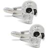 MENDEPOT Teschio Pirata Gemelli Scatola con Logo, in Confezione Regalo e Ottone, Colore: Silver, cod. MD0591