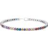 GW Bracciale Donna Regalo Compleanno Saga Gioielli Bracciale Donna per Migliore Amica Mamma Figlia Regalo Anniversario Matrimonio Vracciale Tennis con Glitter (Placcato Oro Bianco 6/6.5/7/7.5Inch)