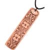 DEMMEX - Autunno 2024 - Collana con ciondolo in rame massiccio inciso 2mm di spessore - Rame puro, opaco - Unisex - Tagliato, sagomato e inciso a mano in Turchia - Rettangolare, 3,2 X 0,8 pollici