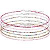 JewelryWe Collana girocollo con perline colorate, 6 pezzi, stile bohémien, estive, da spiaggia, gioielli da donna