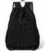 Luwecf Zaino Sacca Sportiva Borsa Palestra Zaino a Corda Sacca da Allenamento in Nylon Strutturato con Lati in Rete Apertura a Corda Facile da Aprire E, Nero, Nero