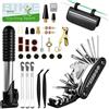 CoMyZyMy Kit di riparazione bici, 34 pezzi, kit di riparazione bicicletta, 16 in 1, multifunzione, kit di attrezzi per bicicletta, con coperchio impermeabile, mini pompa, 12 toppe per pneumatici, colla, per