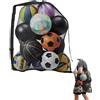 YIPFEN KAKFEL Sacca Rete Porta Palloni Grande Pieghevole, Borsa Sportiva Robusta con Coulisse e Tracolla per Calcio, Pallacanestro, Pallavolo, Rugby