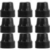 SHINEOFI 10 Pezzi Tappi Antiscivolo per Tubo Gambe Trampolino in Gomma e Acciaio Inox Nero, Compatibili per Riparazione e Sostituzione Trampolino