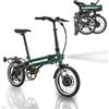 Flebi Bicicletta Elettrica Pieghevole 16 Supra 4.0 con Autonomia 70 km e Batteria Rimovibile 10,4Ah/374Wh + 3 Velocità - E-Bike Urbana Unisex Compatta e Leggera - Colore Verde