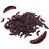Senvenelec Verme artificiale, Biomimetic Morbido Silicone Earthworm Esche Worm Esche da Pesca Simulazione Red Worms plastica Verde Ambiente Strong Tentazione Esca Finta Red Worm - Rosso scuro 100Pcs