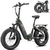 TTGO F6 BOOST E Bike Elettrica Pieghevole 20 Pollici Fat Tire Uomo Donna, Motore 70 Nm, Batteria 48V 18Ah, Autonomia fino a 140 km, Sensore di Coppia, Cambio 7 Velocità, Display LCD