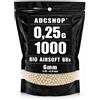 ADCSHOP 1000 Pallini BIO Softair 0,25 g 6mm per AEG, Gas, CO2 e Molla